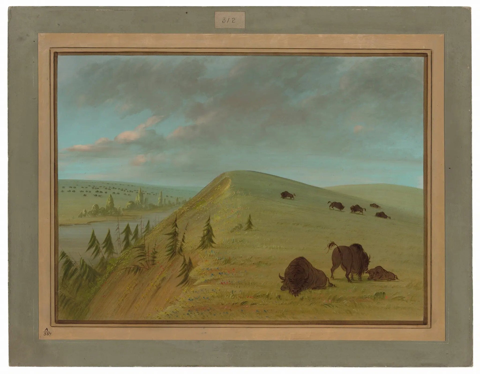 Cedar Bluffs - George Catlin image 1 copie peinte à la main à l’huile