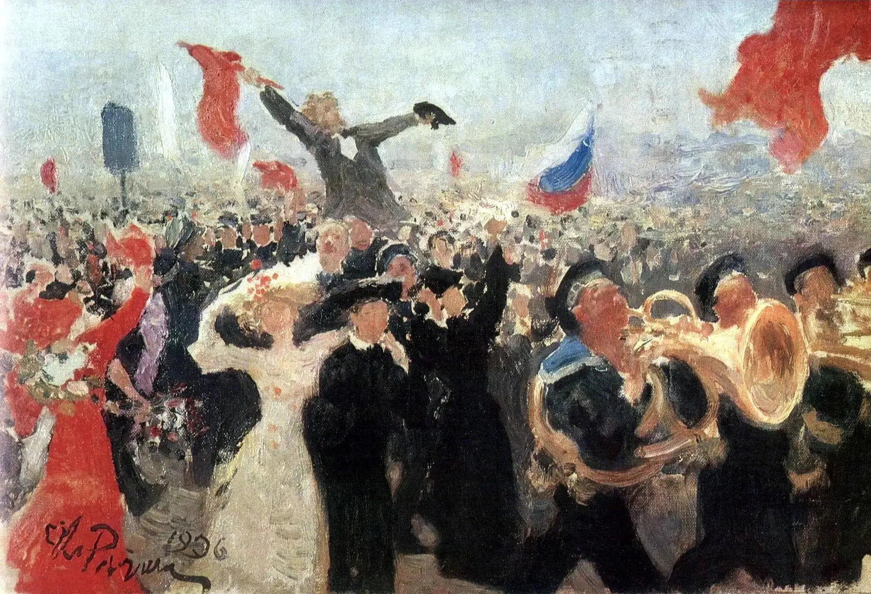 Célébration du Manifeste du 17 octobre 1905 - Ilya Repin image 1 reproduction réalisée par Alpha Reproduction