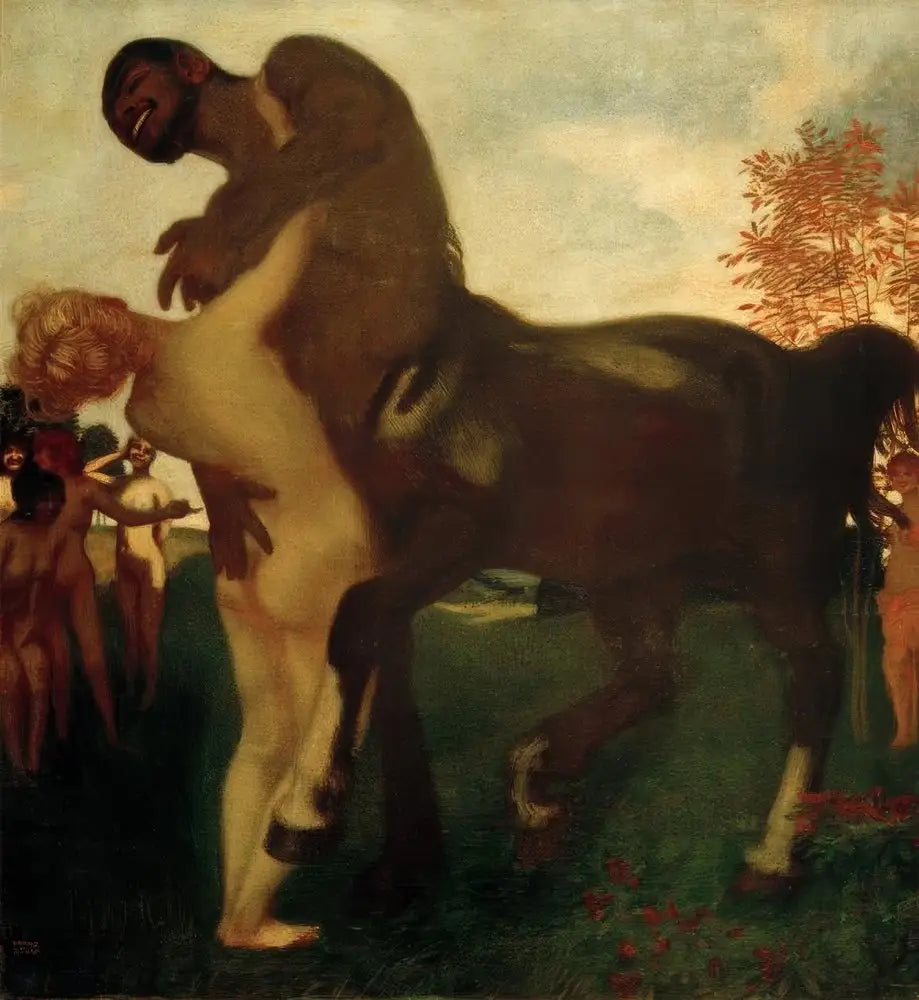 Centaure et Nymphe - Franz Von Stuck image 1 reproduction de peinture à l’huile