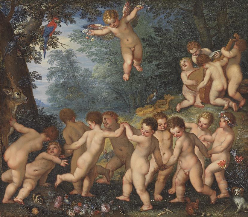 Cercle d'enfants - Jan Brueghel l'Ancien image 1 reproduction de peinture à l’huile