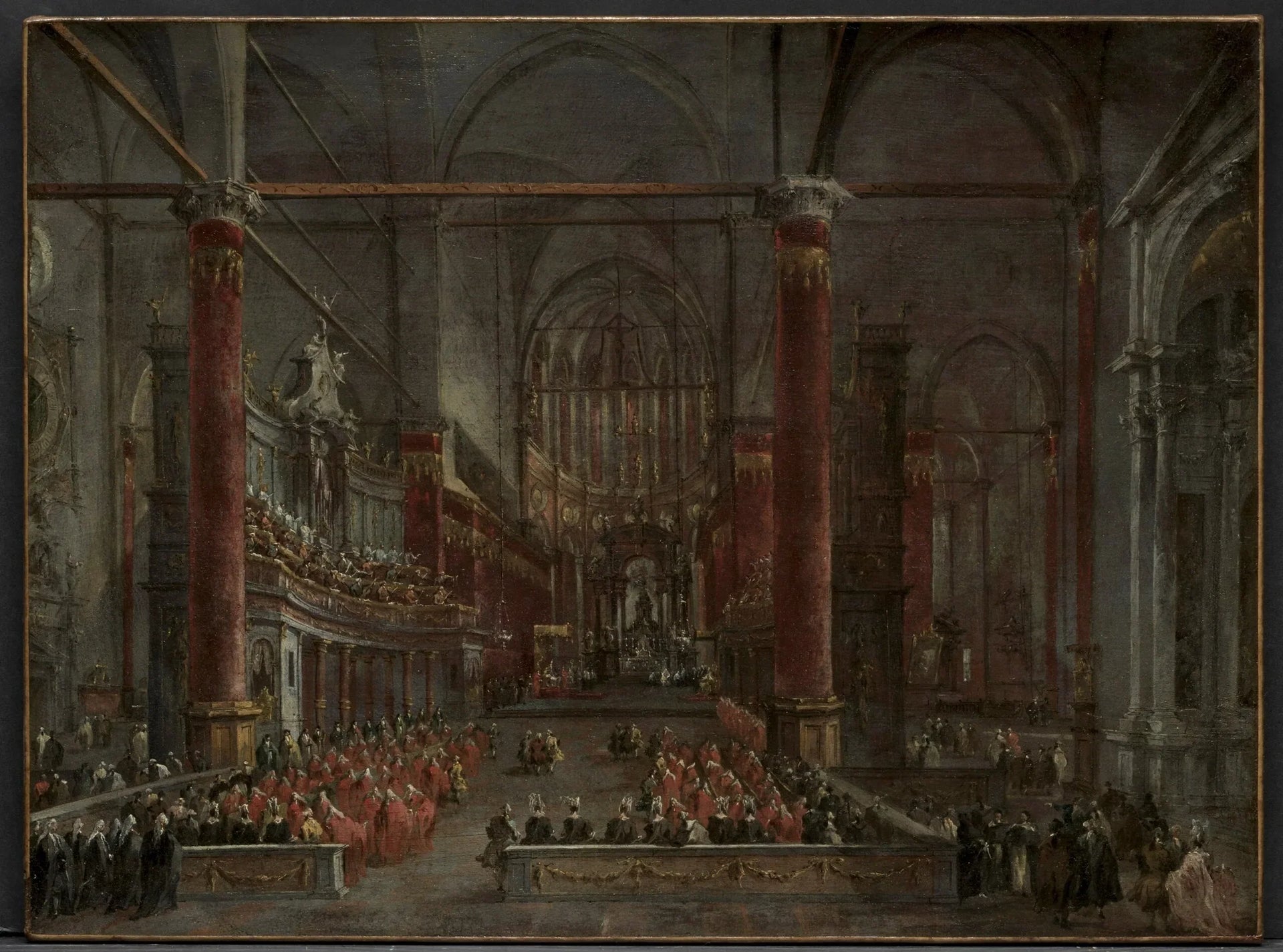 Cérémonie pontificale à l'église Saint-Jean-Baptiste de Venise, 1782 - Francesco Guardi image 1 reproduction de peinture à l’huile
