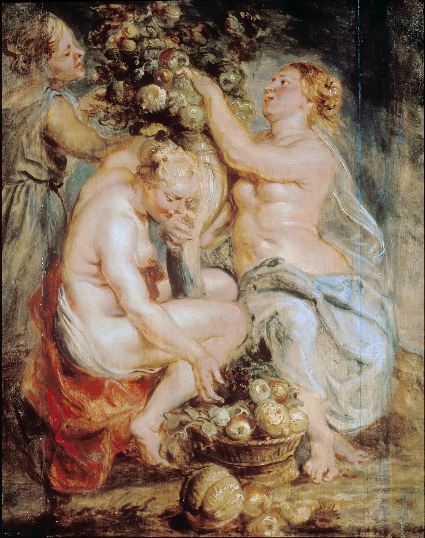 Cérès et deux nymphes avec une corne d'abondance - Peter Paul Rubens image 1 reproduction d’œuvre d’art à l’huile