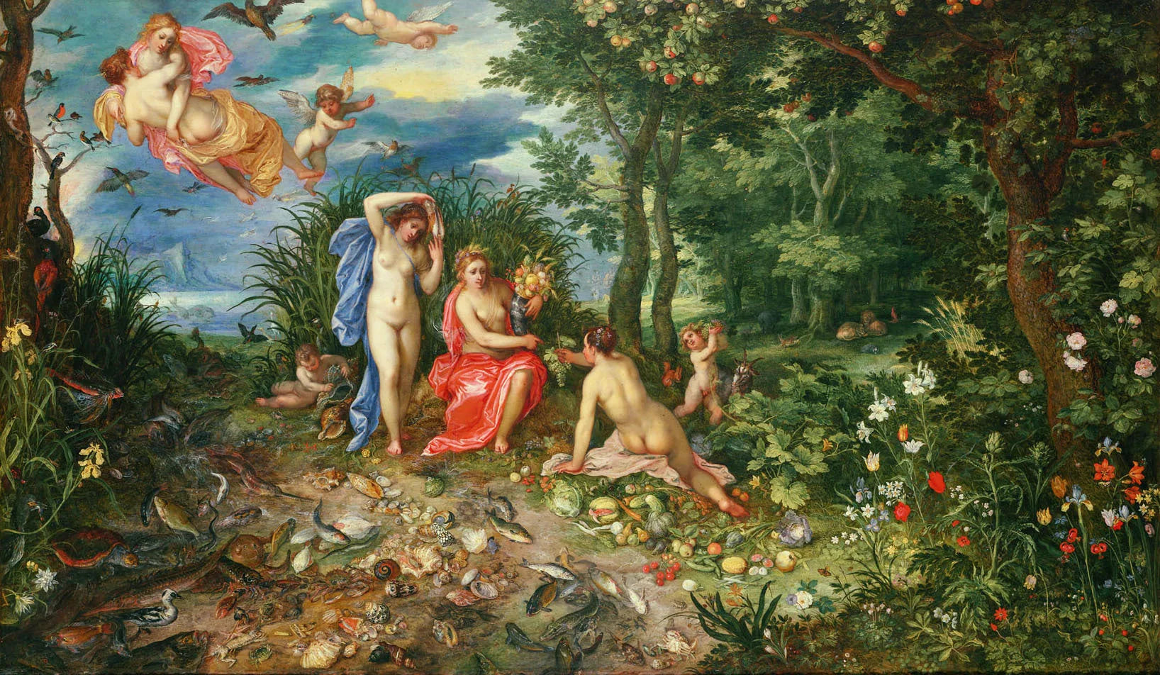 Cérès et les quatre éléments - Jan Brueghel l'Ancien image 1 reproduction artisanale de tableau