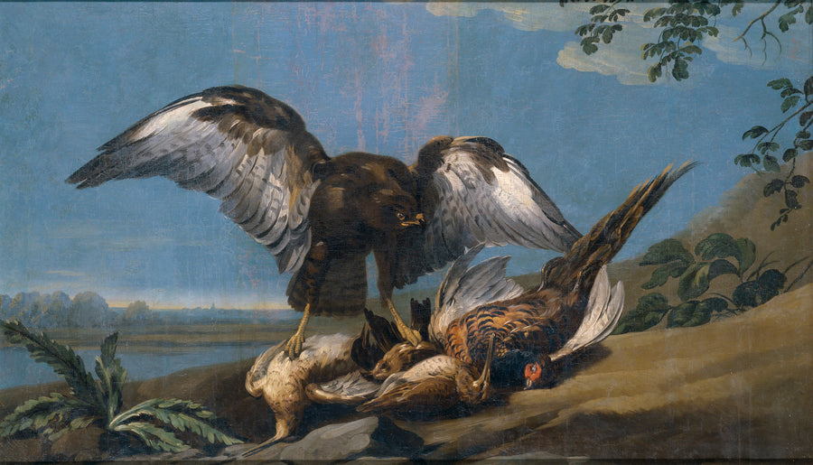 Cerf-volant avec un groupe d'oiseaux morts - José del Castillo