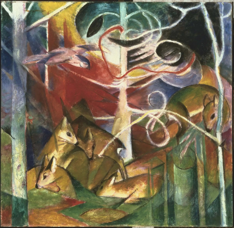 Cerfs dans la forêt I - Franz Marc