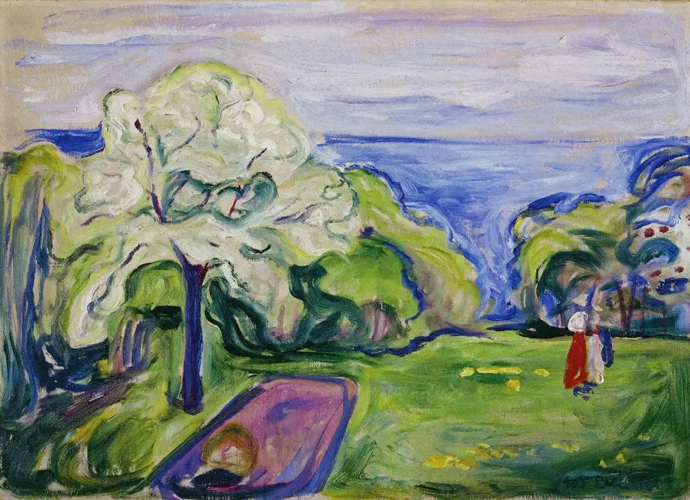 Cerisier en fleur - Edvard Munch image 1 copie de tableau peinte à la main