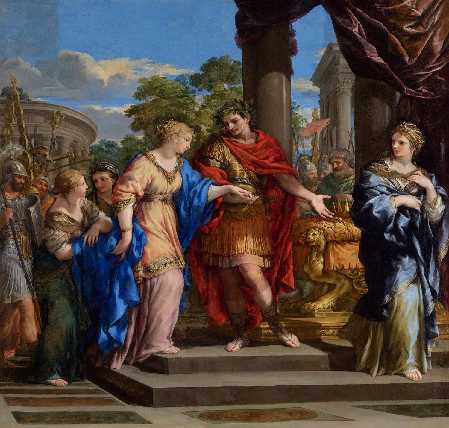 César remet Cléopâtre sur le trône d'Égypte - Pietro da Cortona image 1 reproduction artisanale de tableau