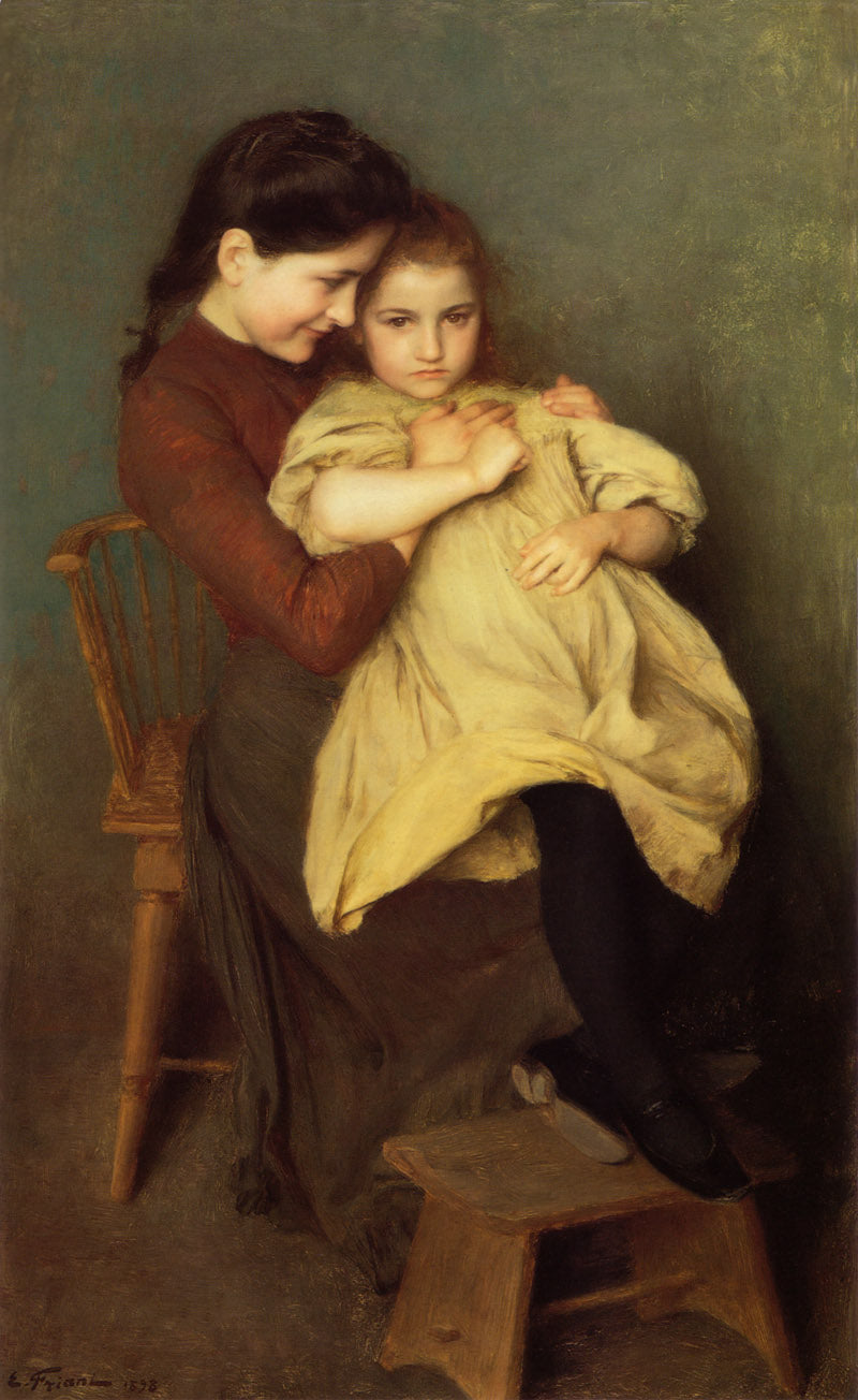 Chagrin d’Enfant - Émile Friant image 1 tableau peint à l’huile sur toile