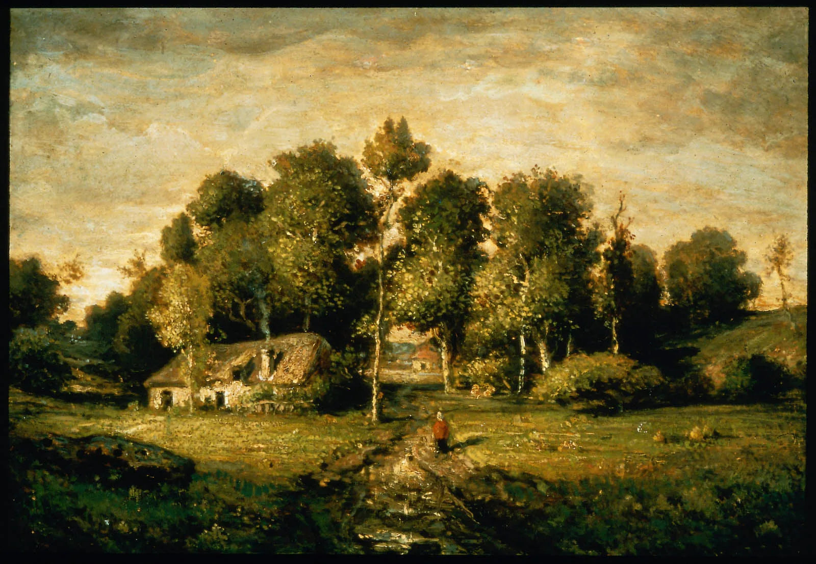 Chalet dans un bosquet d'arbres - Théodore Rousseau image 1 reproduction réalisée par Alpha Reproduction