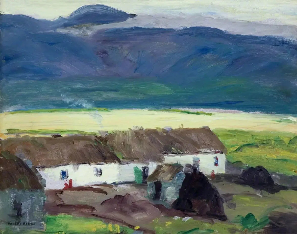 Chalets, île d'Achill, comté de Mayo - Robert Henri image 1 reproduction de peinture à l’huile