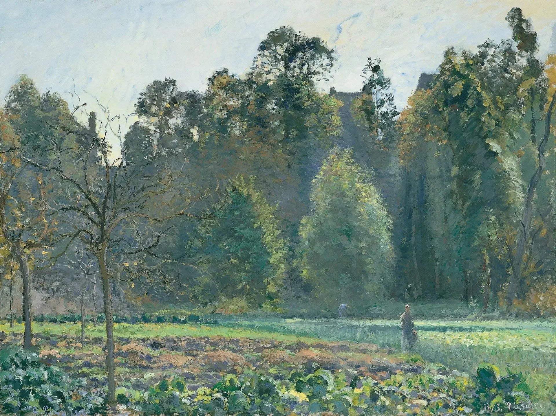Champ de choux, Pontoise - Camille Pissarro image 1 copie de tableau peinte à la main