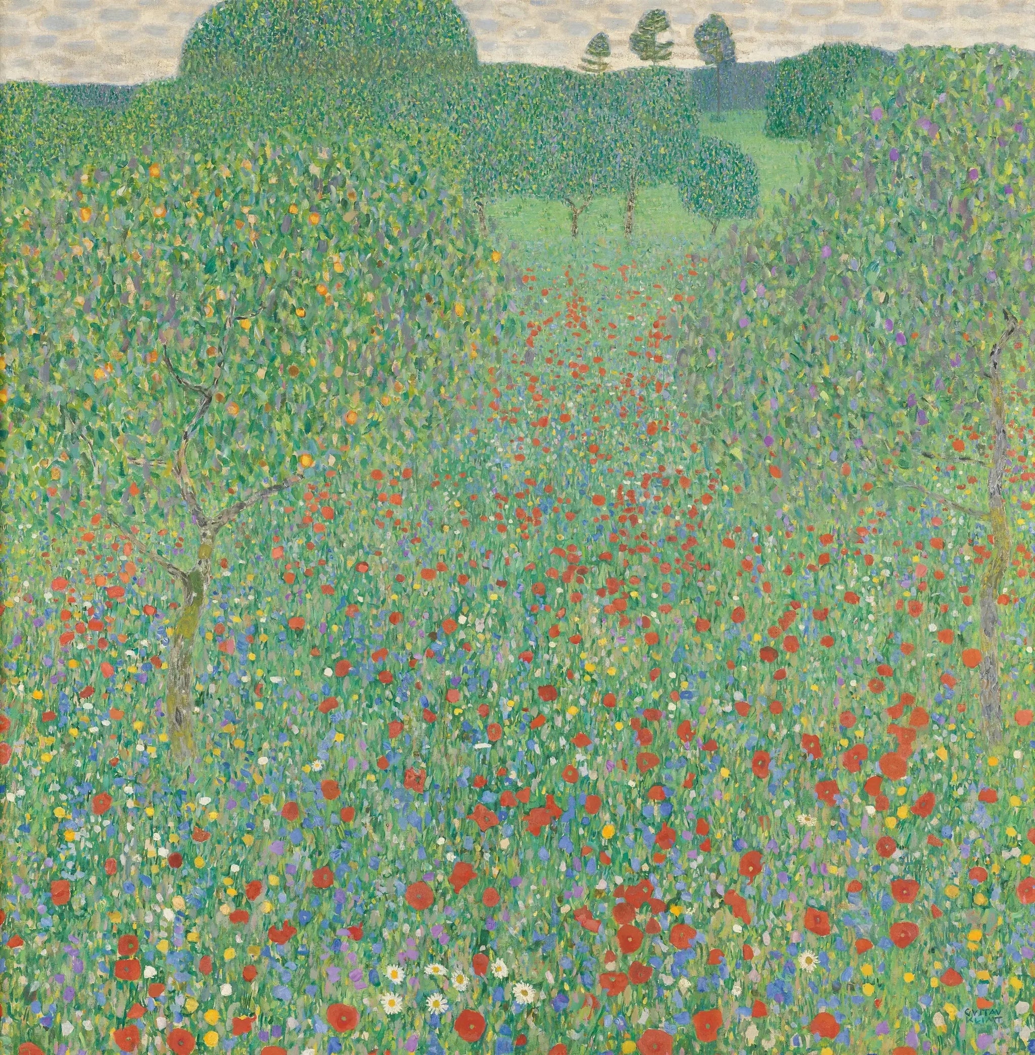 Champ de coquelicots - Gustav Klimt image 1 copie peinte à la main à l’huile