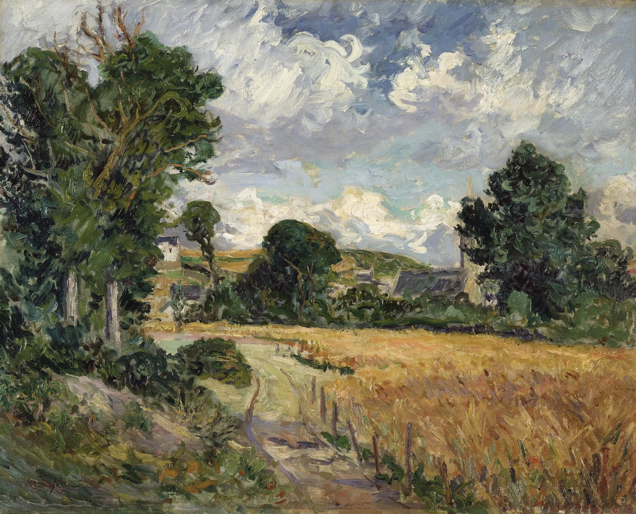 Champ de maïs dans la vallée de Saint-Jean-du-Doigt - Maxime Maufra image 1 tableau peint à l’huile sur toile