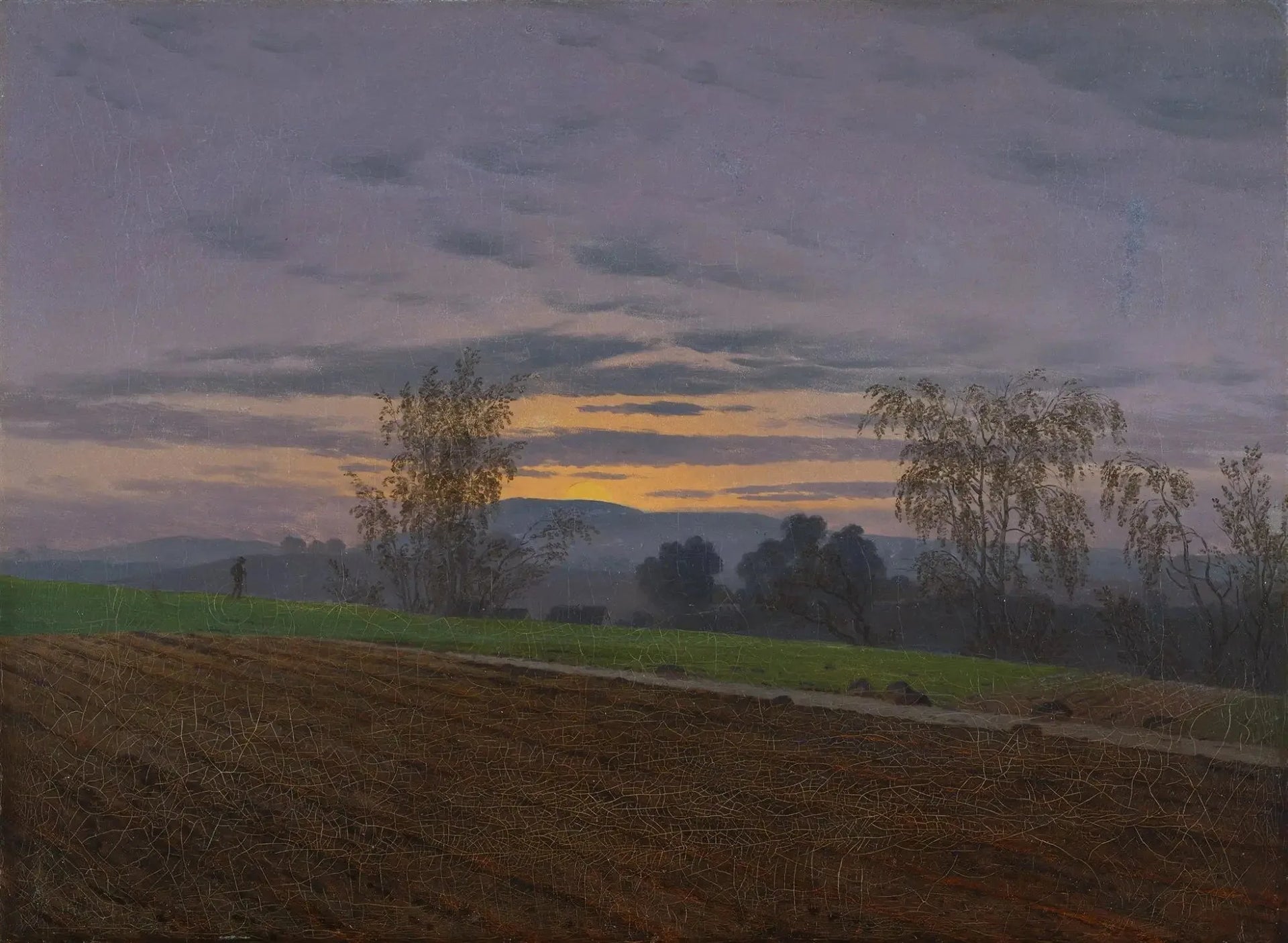 Champ labouré - Caspar David Friedrich image 1 copie peinte à la main à l’huile