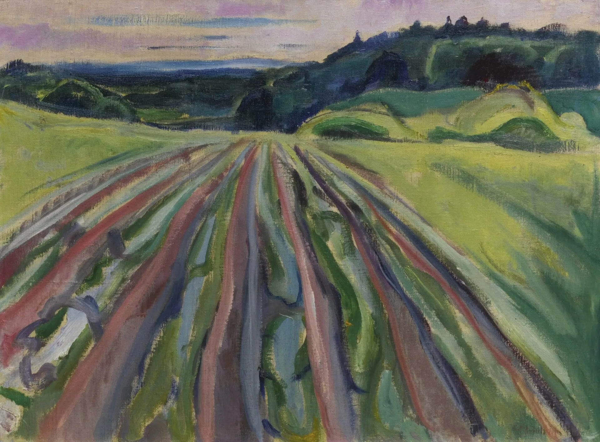 champ labouré - Edvard Munch image 1 copie peinte à la main à l’huile