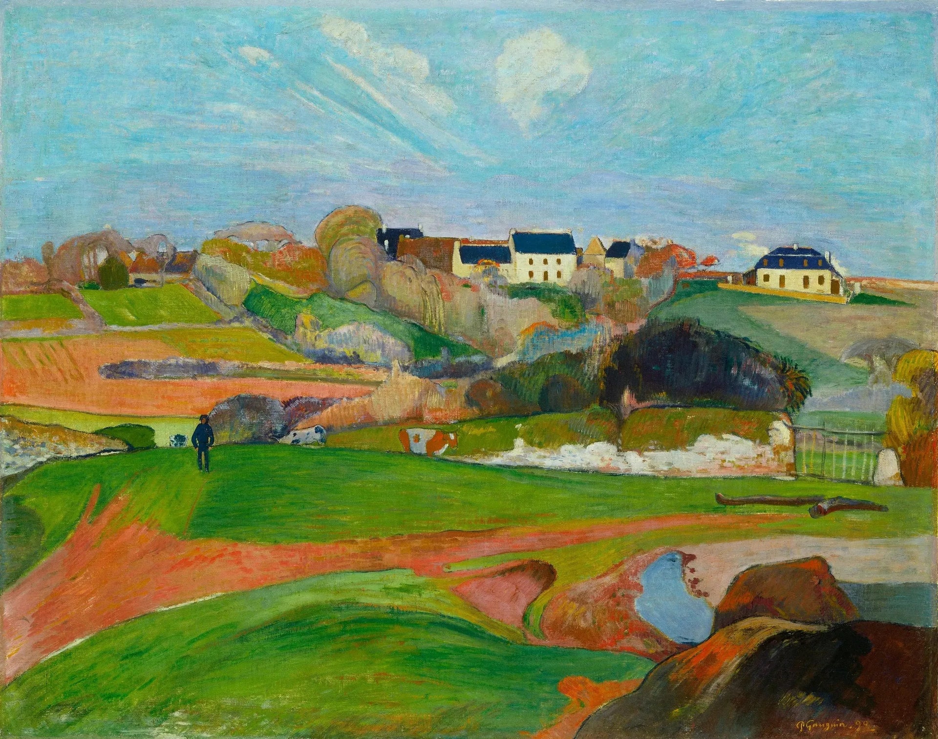 Champs au Pouldu, ou Paysage au Pouldu - Paul Gauguin image 1 copie de tableau peinte à la main