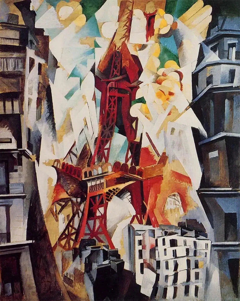 Champs-de-Mars, La Tour rouge - Robert Delaunay image 1 reproduction artisanale de tableau