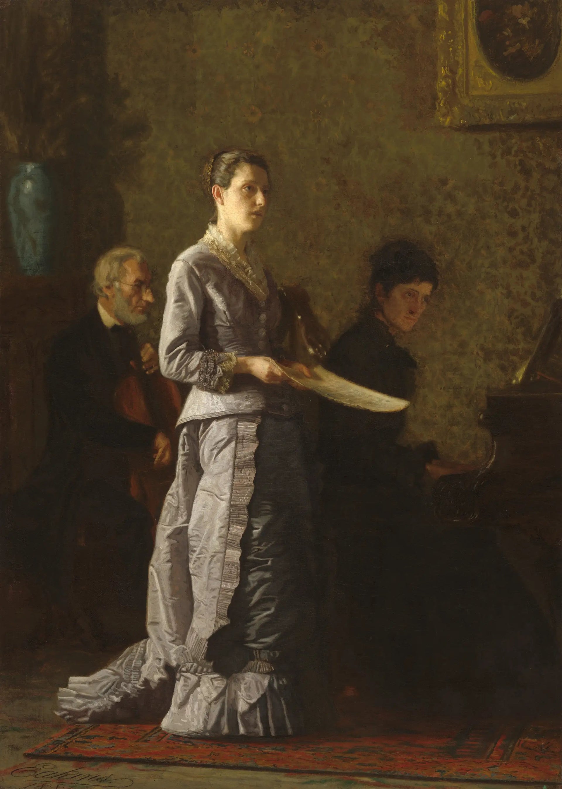 Chanter une chanson pathétique - Thomas Eakins image 1 reproduction artisanale de tableau