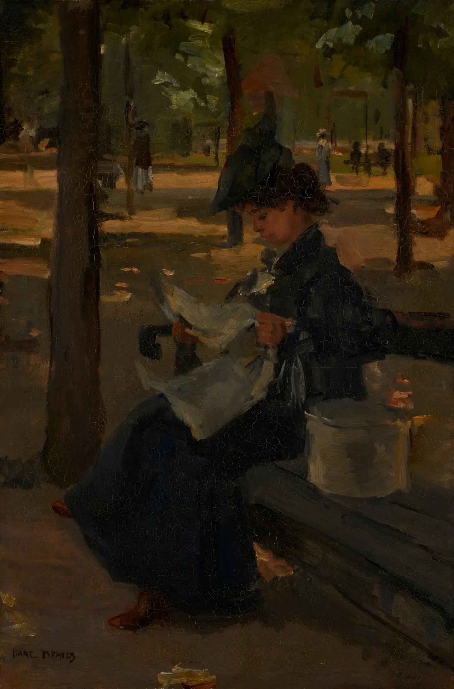 Chapelier dans un parc - Isaac Israëls image 1 reproduction artisanale de tableau