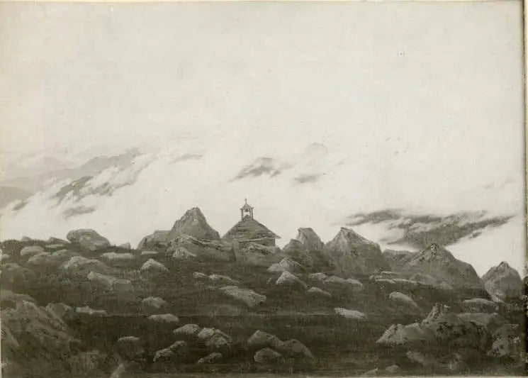 Chapelle de montagne dans la brume - Caspar David Friedrich
