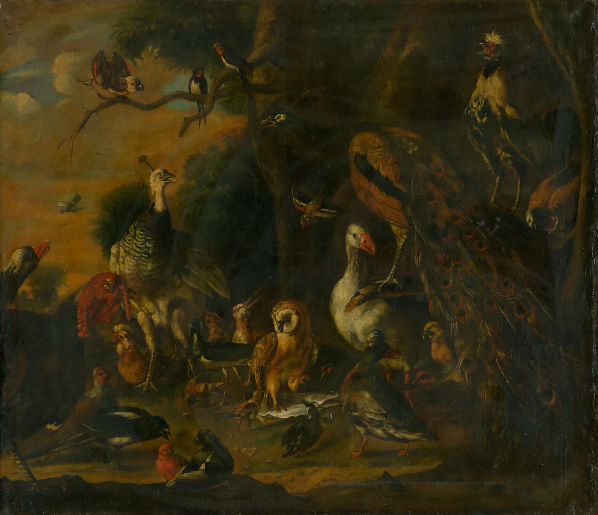 Chaque oiseau chante comme s'il avait un bec - Melchior de Hondecoeter image 1 reproduction de peinture à l’huile