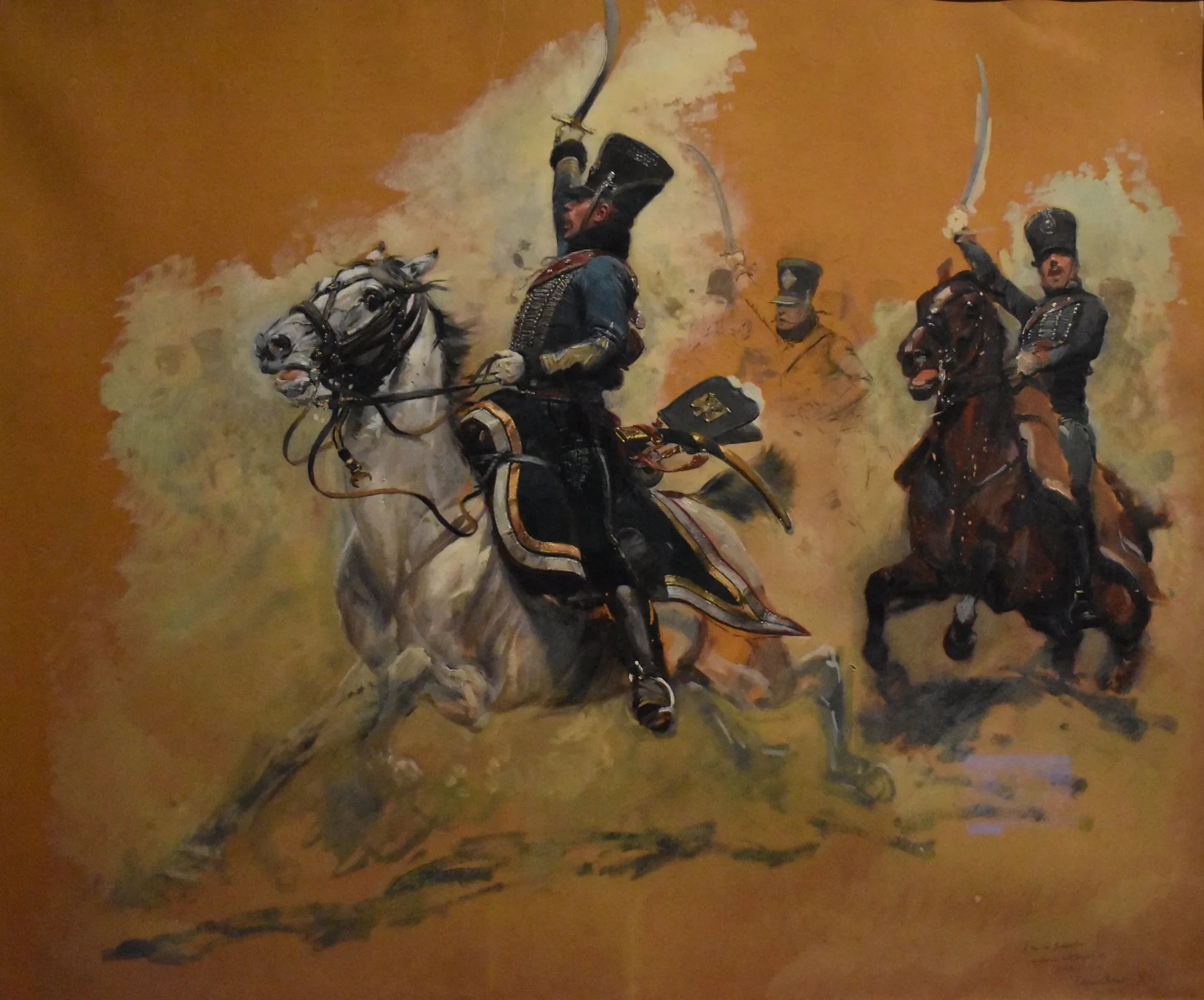Chargé de hussards du 1er Empire - Édouard Detaille image 1 tableau peint à l’huile sur toile