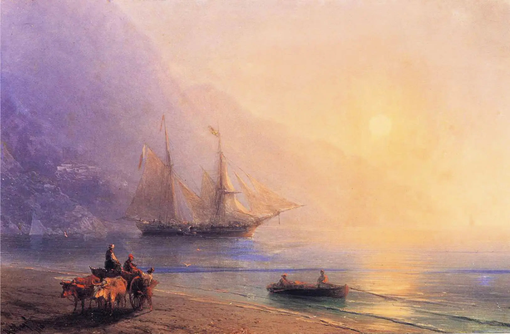 Chargement de provisions au large des côtes de Crimée - Ivan Aïvazovski image 1 copie de tableau peinte à la main