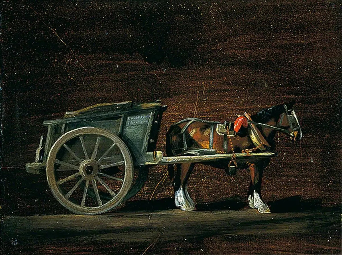 Chariot de ferme, cheval attelé - John Constable image 1 reproduction de peinture à l’huile
