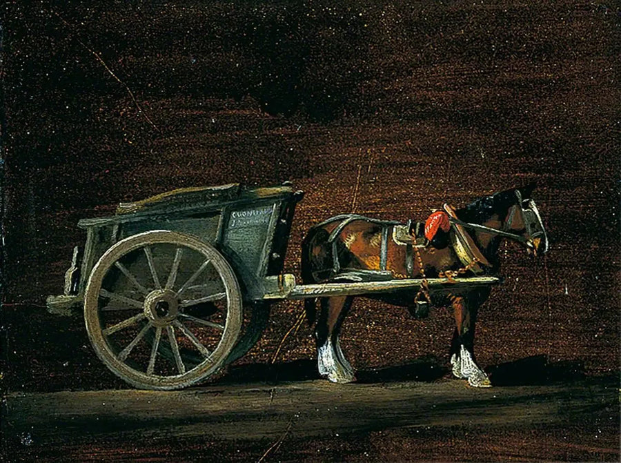 Chariot de ferme, cheval attelé - John Constable