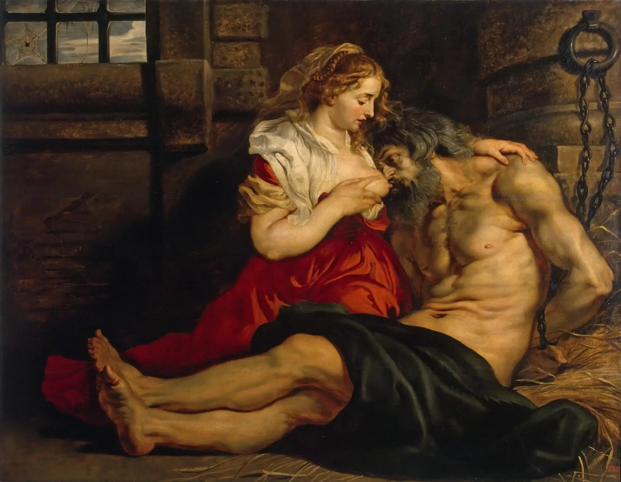 Charité romaine - Peter Paul Rubens image 1 copie de tableau peinte à la main
