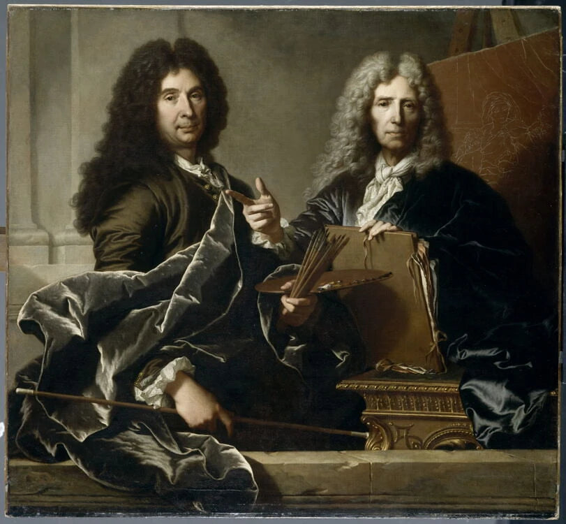 Charles le Brun (1619-1690) et Pierre Mignard (1612-1695), Premiers peintres du Roi - Hyacinthe Rigaud