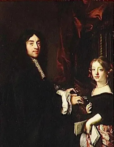 Charles Couperin et la fille du peintre - Claude Lefèbvre image 1 reproduction artisanale de tableau