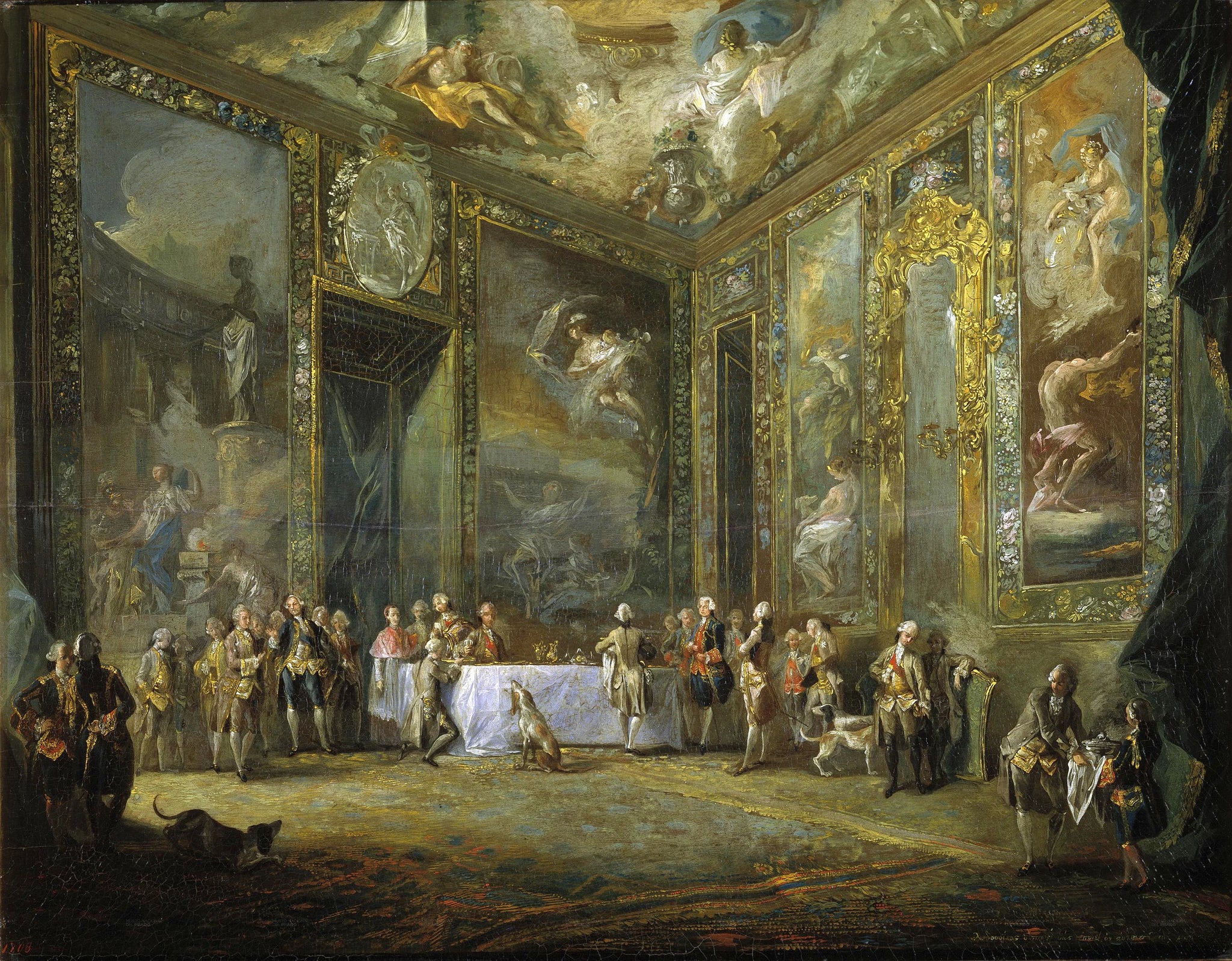 Charles III dînant devant la Cour - Luis Paret y Alcázar