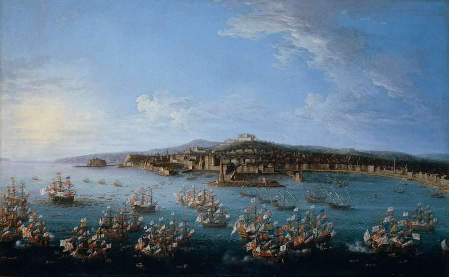 Charles III quittant le port de Naples, vu de la mer - Antonio Joli