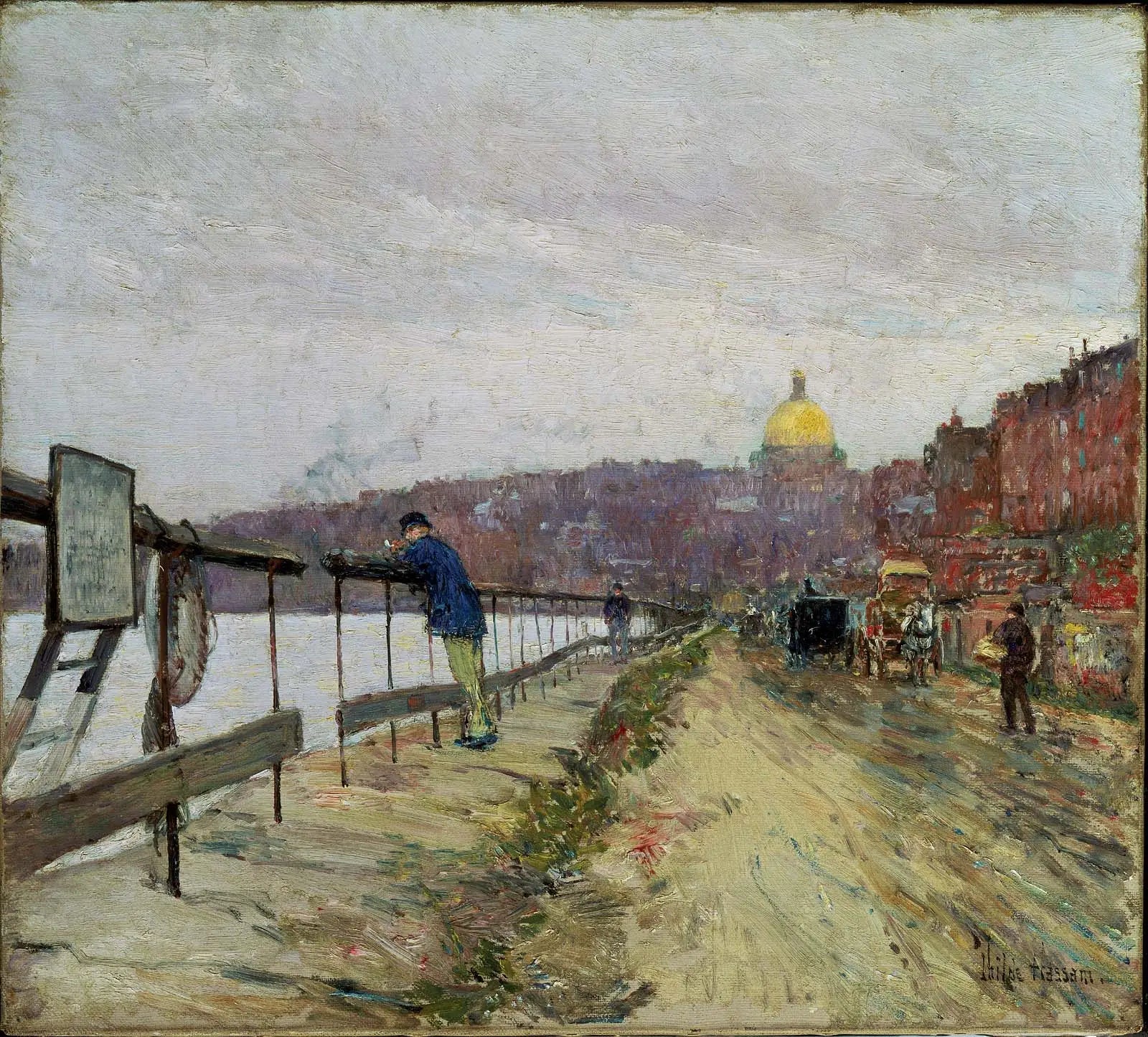 Charles River et Beacon Hill - Childe Hassam image 1 tableau peint à l’huile sur toile