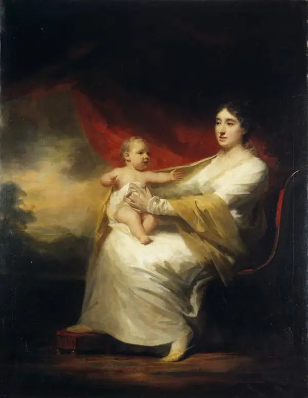 Charlotte Hall, Lady Hume Campbell de Marchmont, et son fils, Sir Hugh Hume Campbell, 7e baron de Marchmont (1812 - 1894) - Henry Raeburn image 1 reproduction de peinture à l’huile