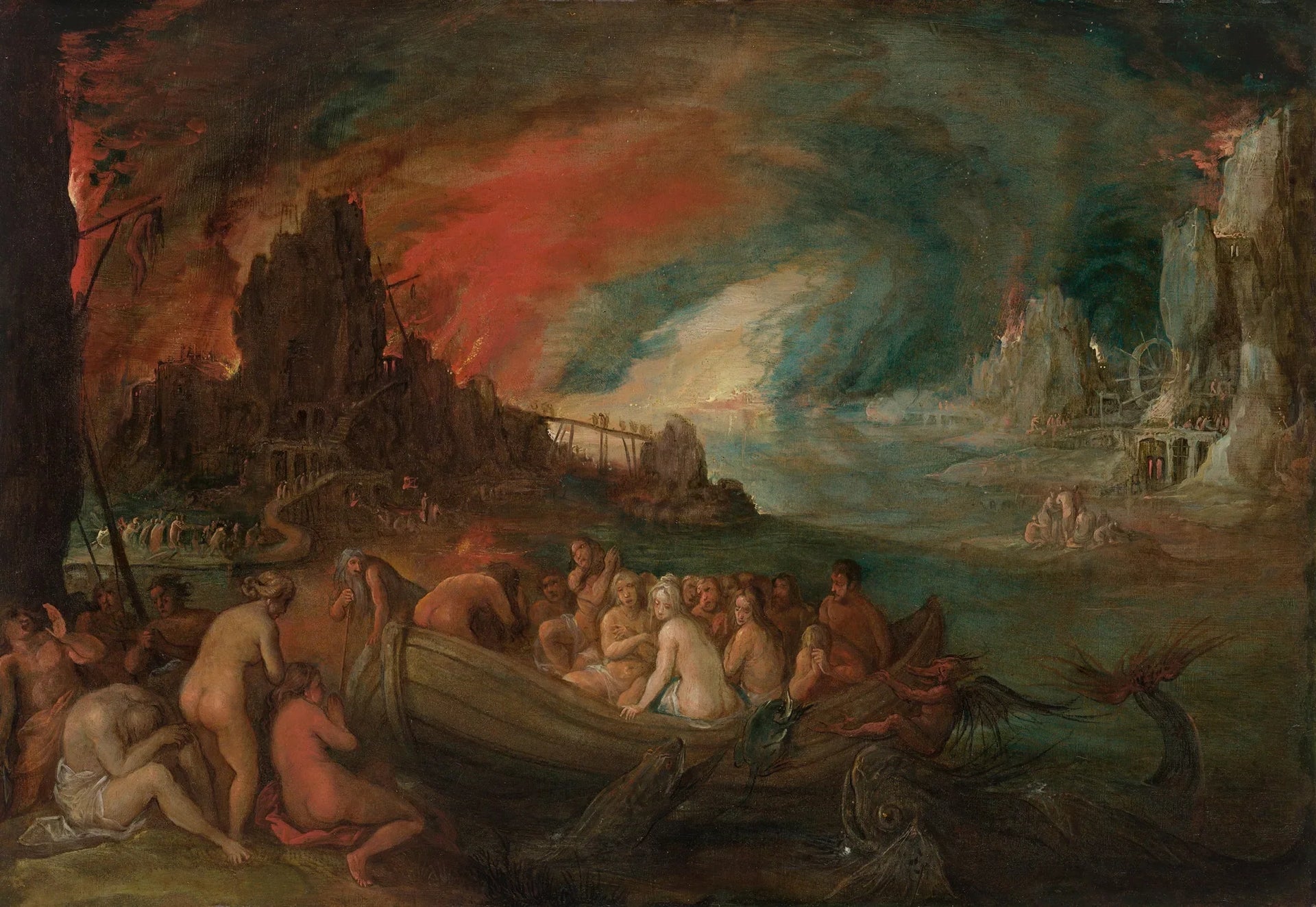 Charon faisant traverser les âmes le Styx - Jan Brueghel le Jeune image 1 copie de tableau peinte à la main