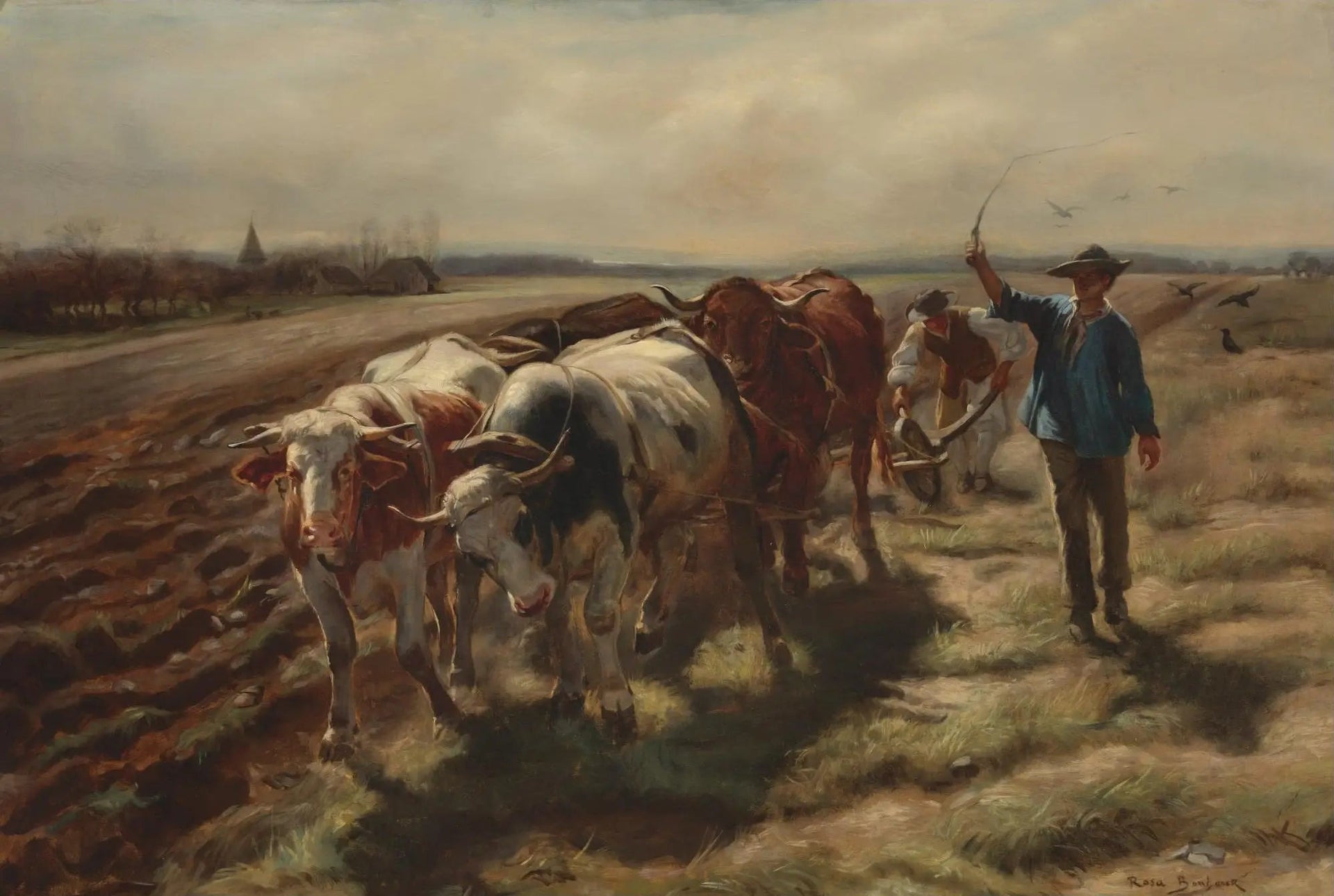 Charrue à bœufs - Rosa Bonheur image 1 copie peinte à la main à l’huile
