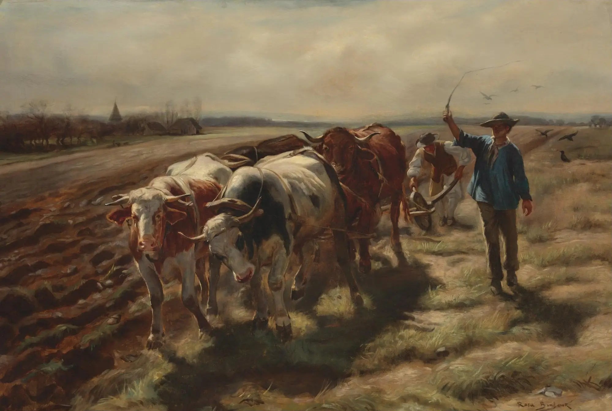 Charrue à bœufs - Rosa Bonheur image 1 copie peinte à la main à l’huile