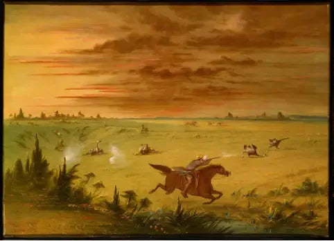 Chasse à l'autruche, Buenos Aires - Auca - George Catlin image 1 tableau peint à l’huile sur toile