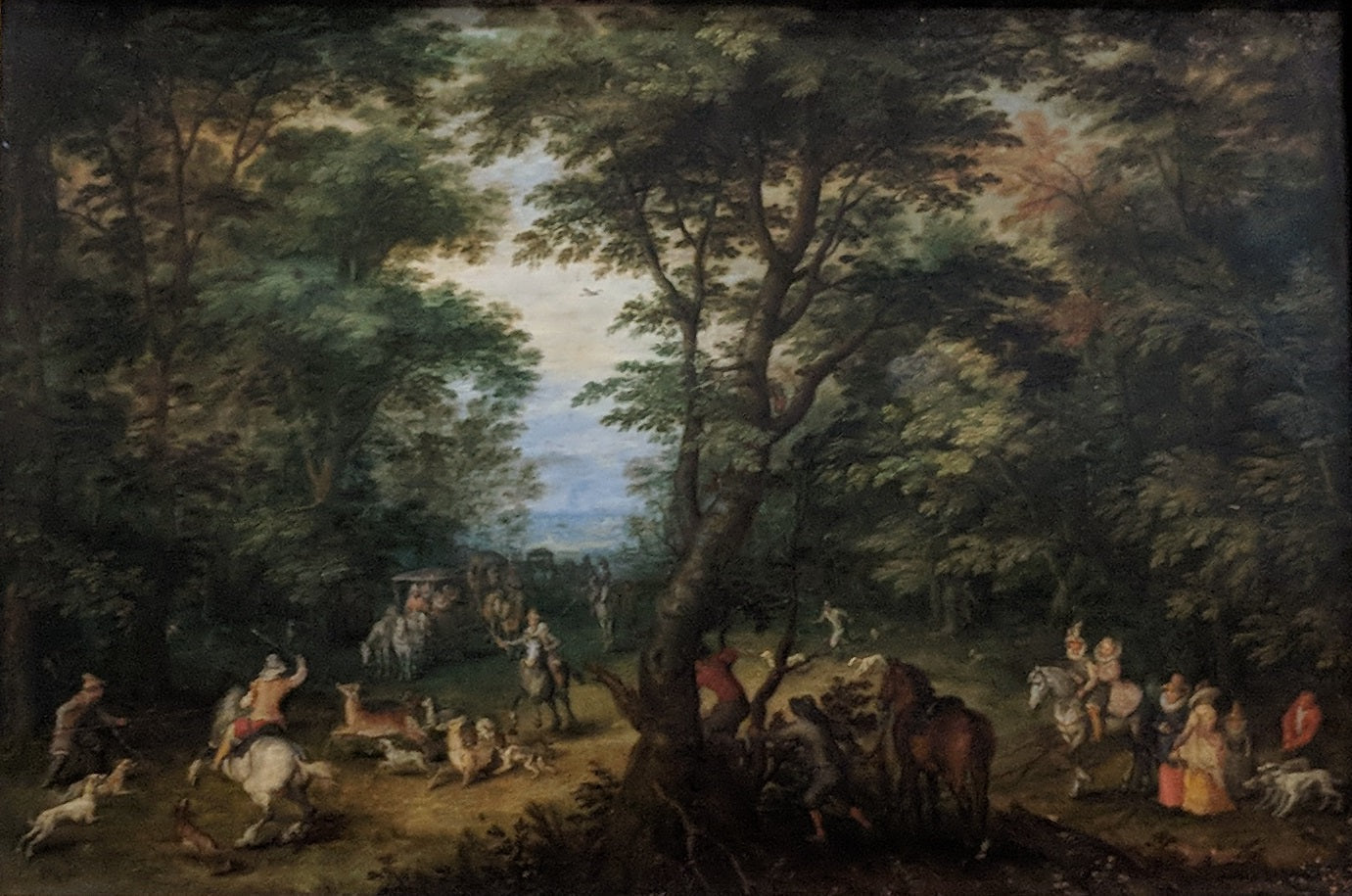Chasse au cerf dans la forêt - Jan Brueghel l'Ancien image 1 copie peinte à la main à l’huile