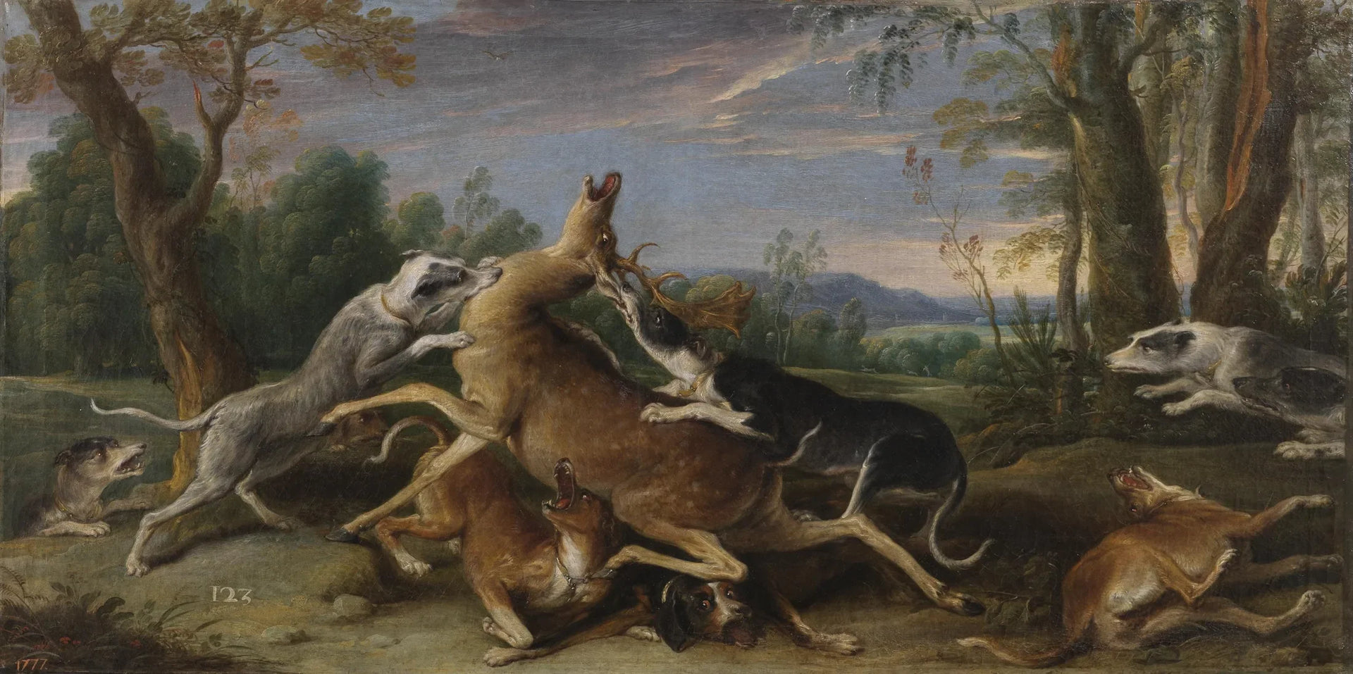 Chasse au cerf - Frans Snyders image 1 copie peinte à la main à l’huile