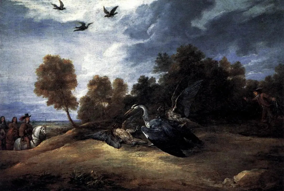 Chasse au héron avec l'archiduc Léopold-Guillaume - David Teniers le Jeune image 1 tableau peint à l’huile sur toile