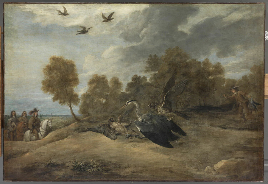 Chasse au héron en présence de l'archiduc Léopold-Guillaume, gouverneur général des Pays-Bas espagnols - David II Teniers