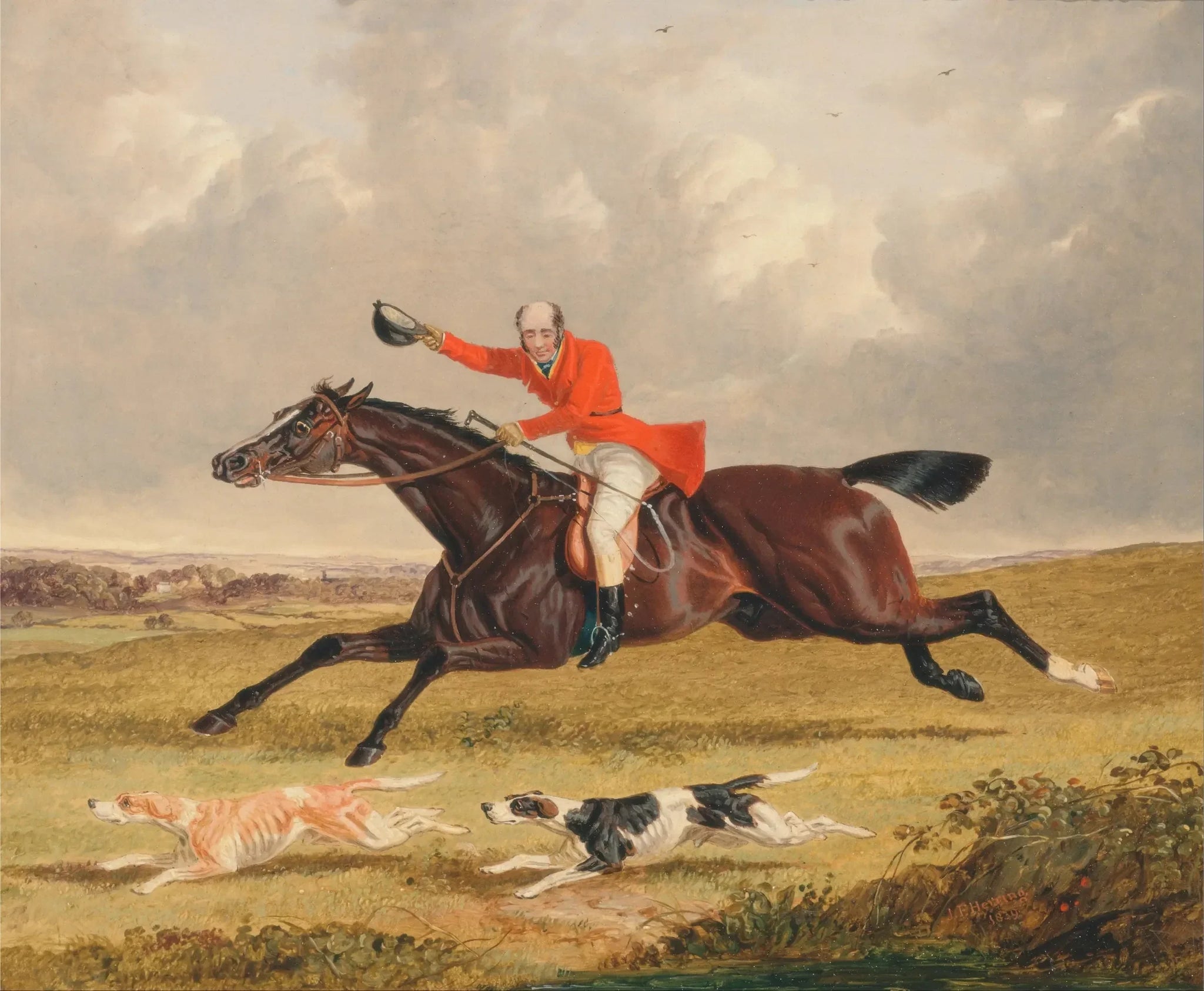 Chasse au renard : encourager le chien - John Frederick Herring, Sr. image 1 copie de tableau peinte à la main