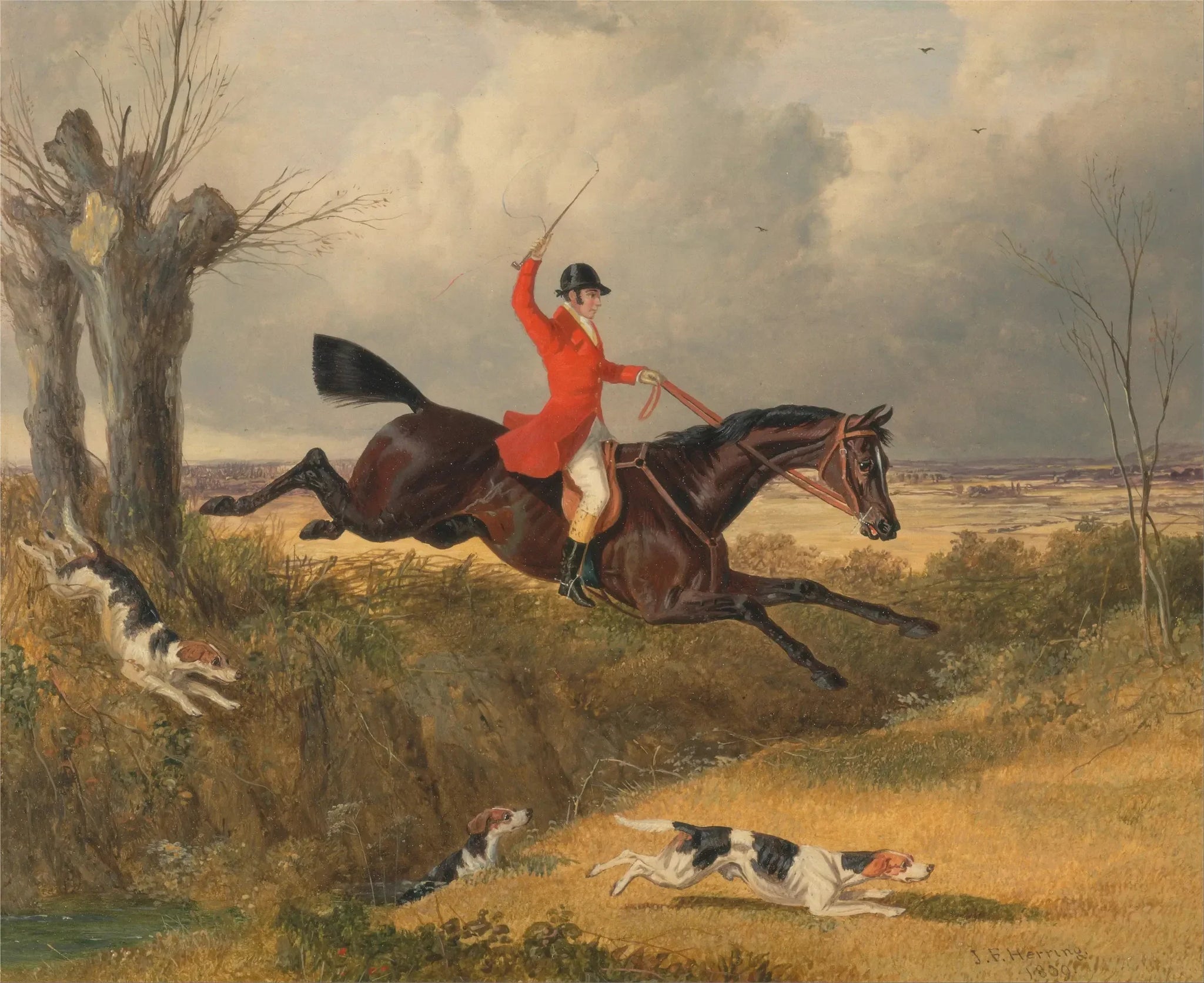 Chasse au renard : nettoyage d'un fossé - John Frederick Herring, Sr. image 1 tableau peint à l’huile sur toile