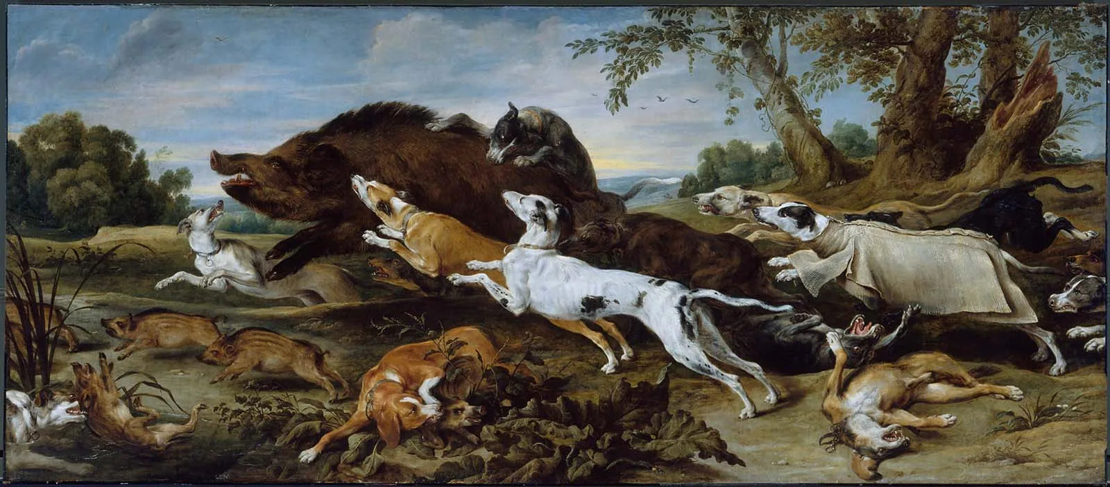 Chasse au sanglier - Frans Snyders image 1 reproduction d’œuvre d’art à l’huile