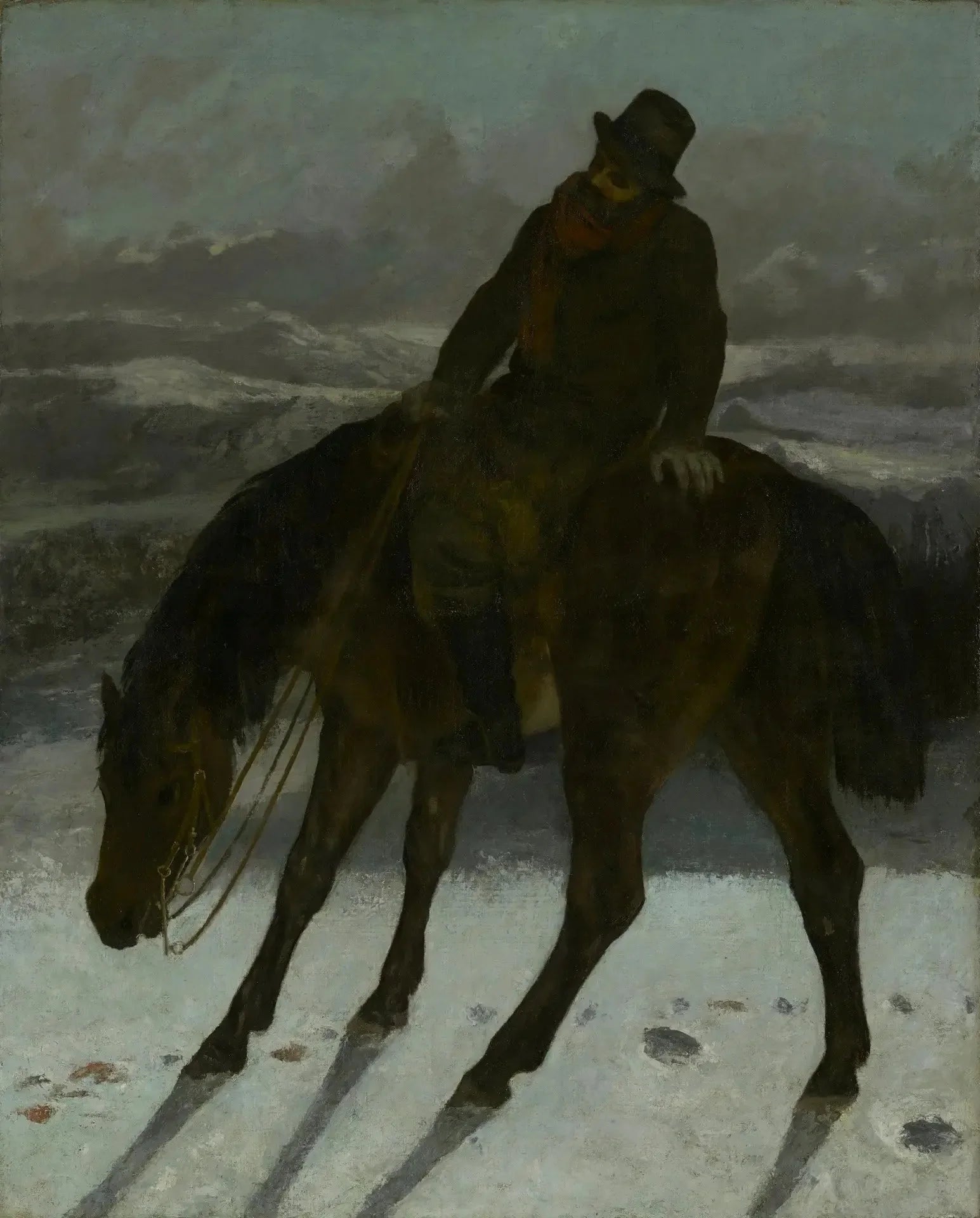 Chasseur à cheval rétrouvant la piste - Gustave Courbet image 1 copie de tableau peinte à la main
