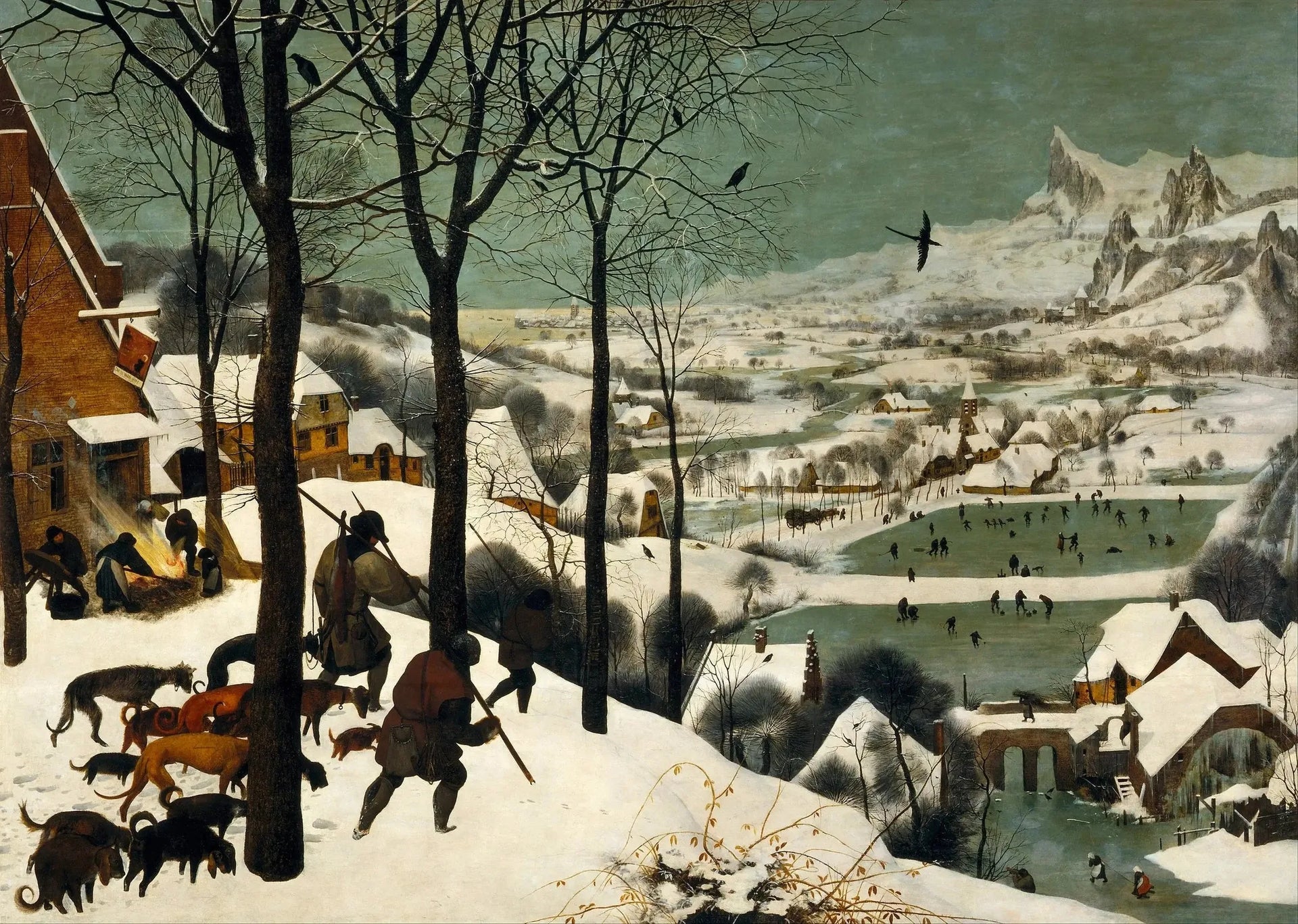 Chasseurs dans la neige - Pieter Brueghel the Elder image 1 copie peinte à la main à l’huile