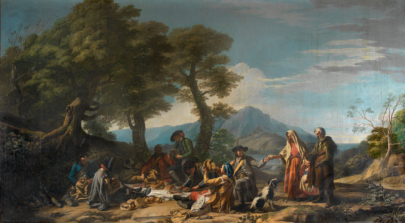 Chasseurs prenant une collation - José del Castillo